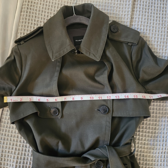 Club Monaco Dark Green Trench, Size S - Picture 4 of 8